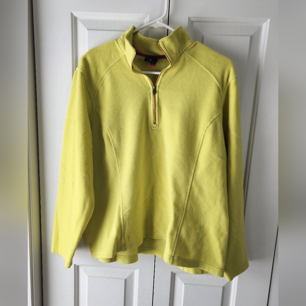 Lands' End Yellow Half-Zip Fleece Pullover
